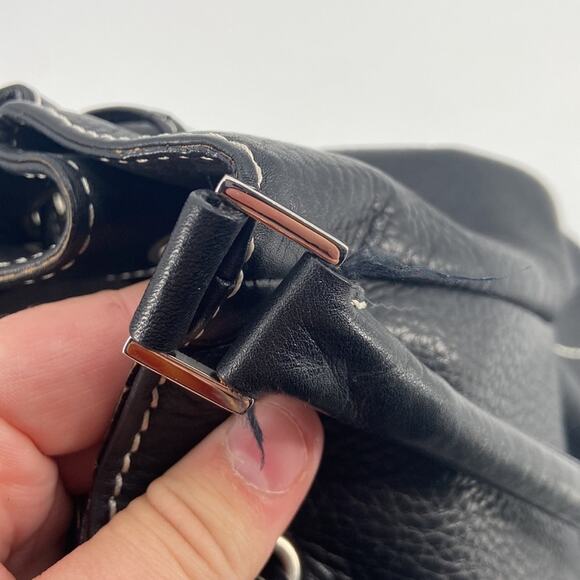 Lamberston Truex black leather drawstring shoulder bag - Picture 10 of 11